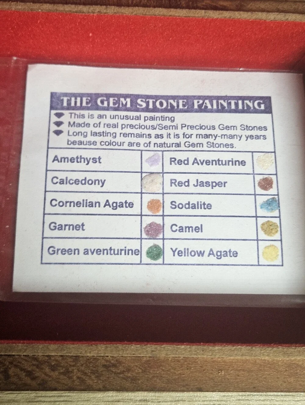 Indian Gemstone Painting Wooden Trinket Jewelry Box Peacock Musician 5x4.5